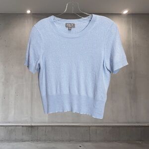 J.Crew 100% Cashmere Short Sleeve Sweater – Light Blue – Size M